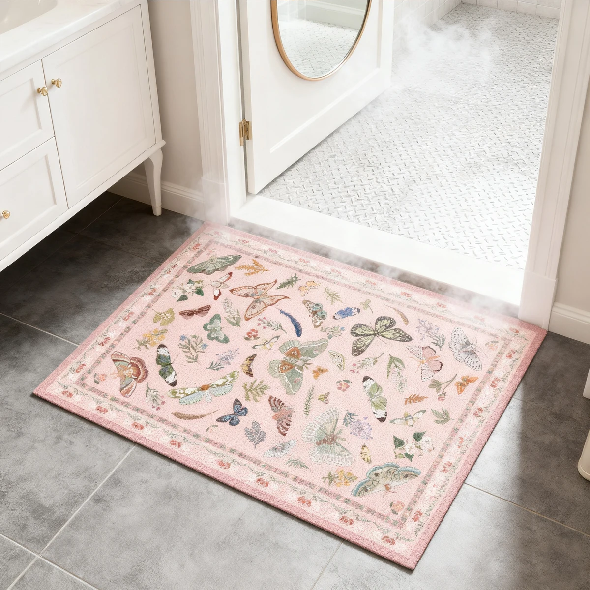 

Мягкий коврик для гостиной, нескользящий большой розовый ковер для спальни, прикроватный напольный коврик, розовые ковры-бабочки, украшение дома