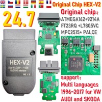 2025 Original Chip VCDS High Quality HEX V2 24.7 Improved OBD2 Scanner Diagnostic Tool VAG COM for Audi SKODA VW  HEX-V2
