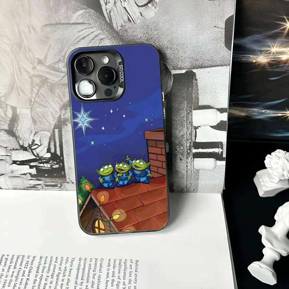 Toy Story Alien Phone Case For iPhone 15 14 13 12 11 Pro Max Plus XS X Matte Colored Silver Shockproof Hard Cover