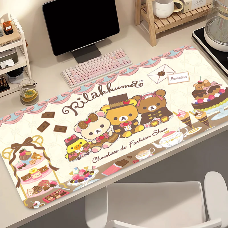 

R-rilakkuma Mousepad Computer Game Mouse Pad Gaming Accessories Large Non-Slip Printing Deskmat Keyboard Pad PC carpet Mousepad