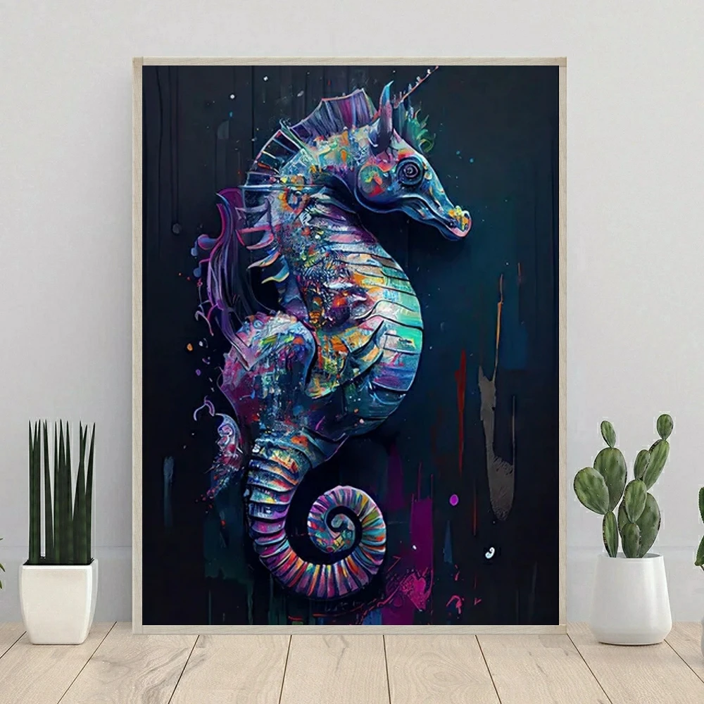 DIY Diamond Painting Colorful Ocean Wild Life Shark Seahorse Octopus Turtle Mosaic Embroidery Stitch Kit Wall Art