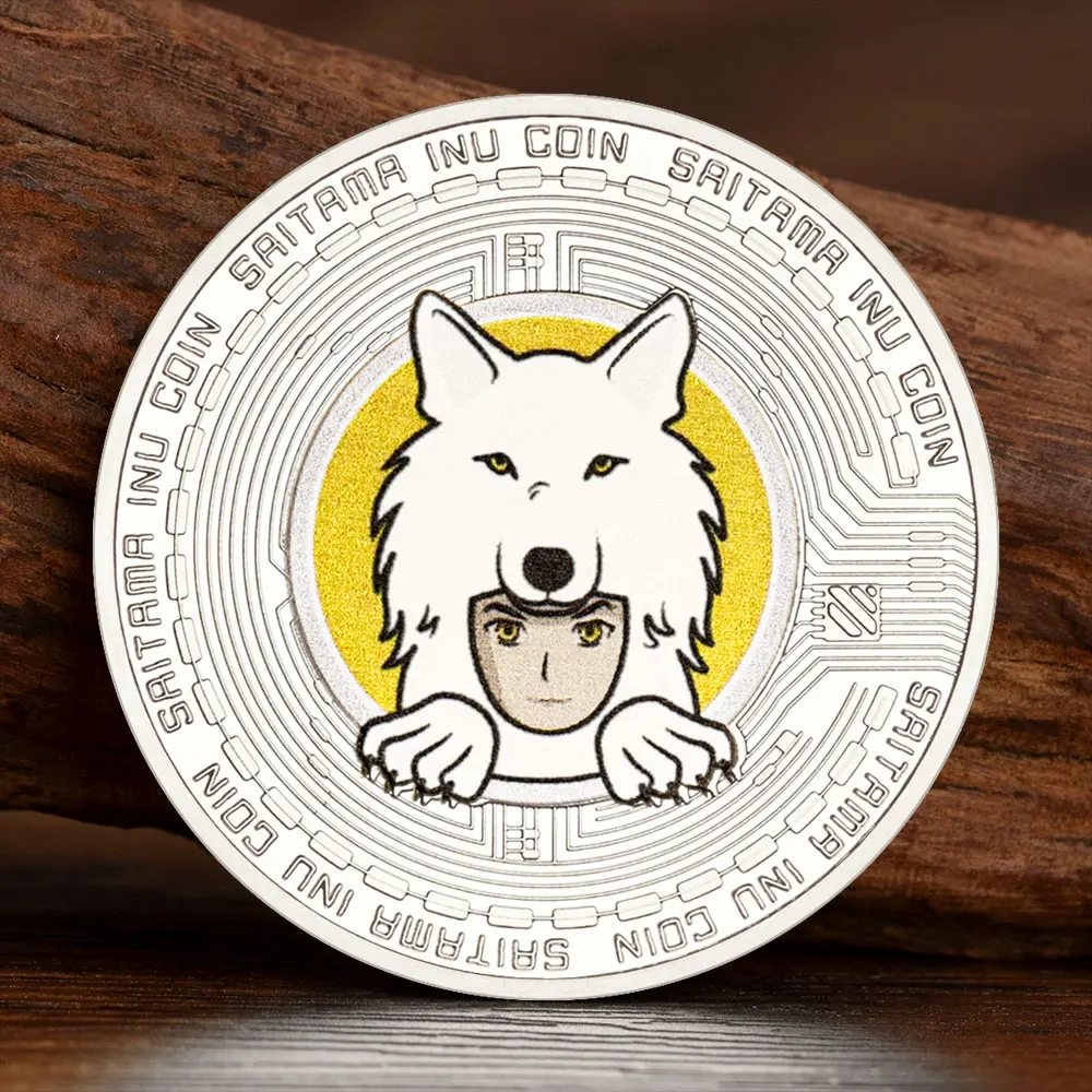 Saitama INU Crypto Souvenir Coins Digital Money Golden Plated Cryptocurrency Gifts for Collection Coin