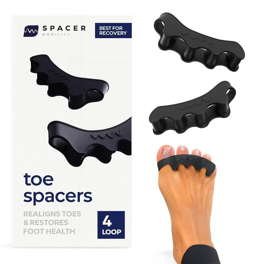 

Unisex Therapeutic Toe Spacer - Relieve Foot Pain, Correct Bunions & Plantar Fasciitis | 4-Loop Design