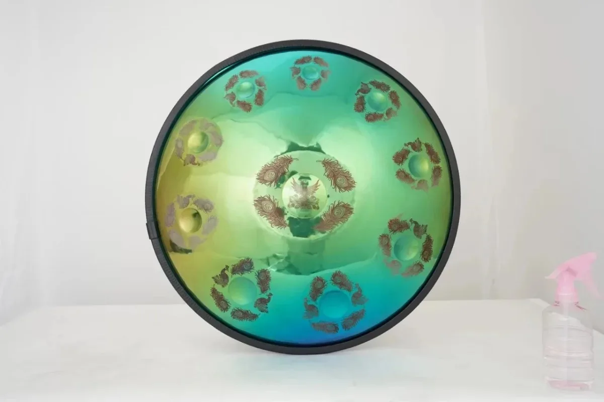 أداة يدوية مقاس 22 بوصة طبلة يدوية بمرآة ملونة للمبتدئين واللاعب المحترفين مع حافظة وحامل #6