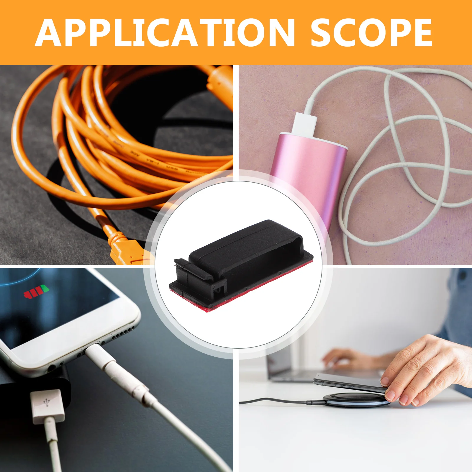 

25Pcs Flat Cable Clips Adhesive Wire Tidy Clips for Desk Car Cord Management Clamps Self Adhesive Cable Fixation Holder