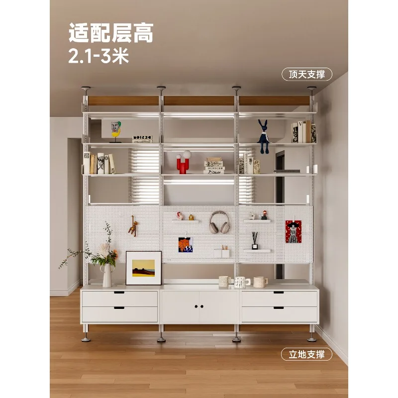 

Indomitable Metal Shelves Living Room Partition Display Shelves Adjustable Aluminum Profile Display Shelves