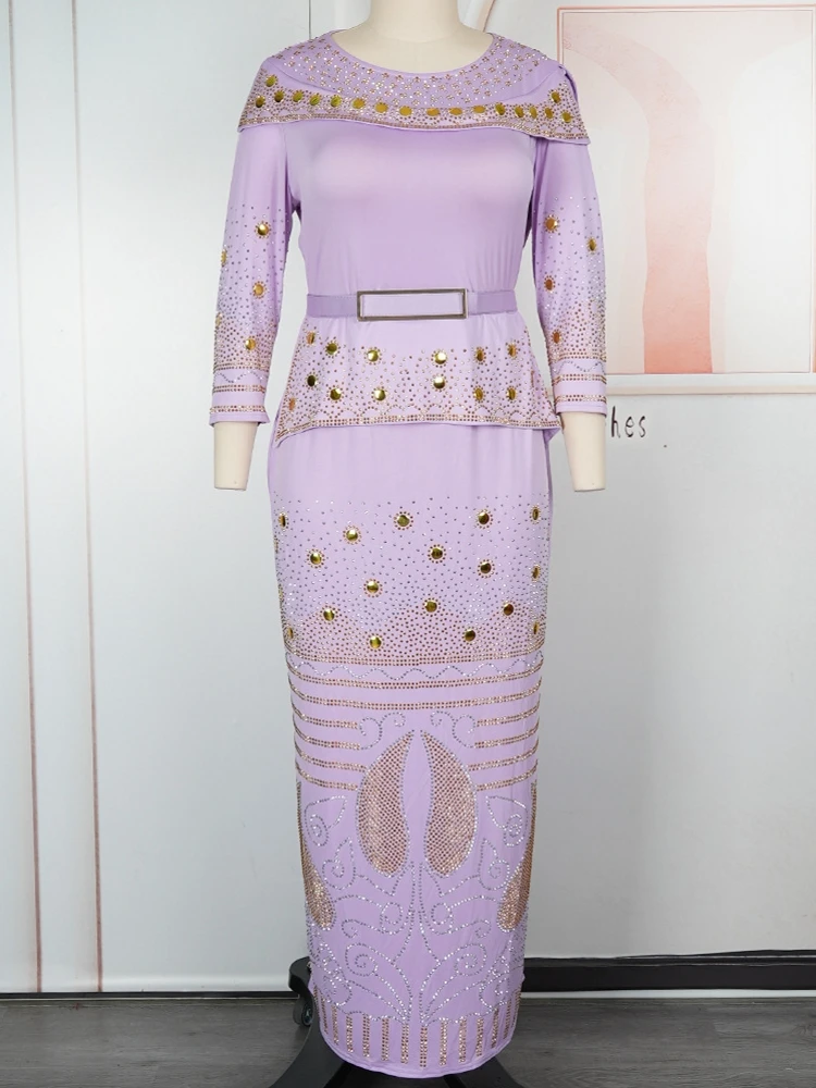 

Африканские вечерние платья больших размеров для женщин Дашики с бриллиантами, облегающее длинное платье макси, элегантное мусульманское свадебное вечернее платье в Турции