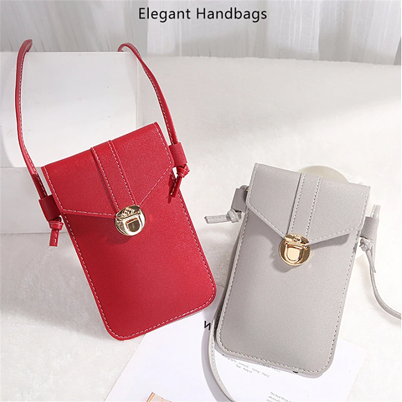 Fashion Women Crossbody Cell Phone Bags Vintage Women PU Leather Shoulder Bag Mini Mobile Phone Bag Handbag