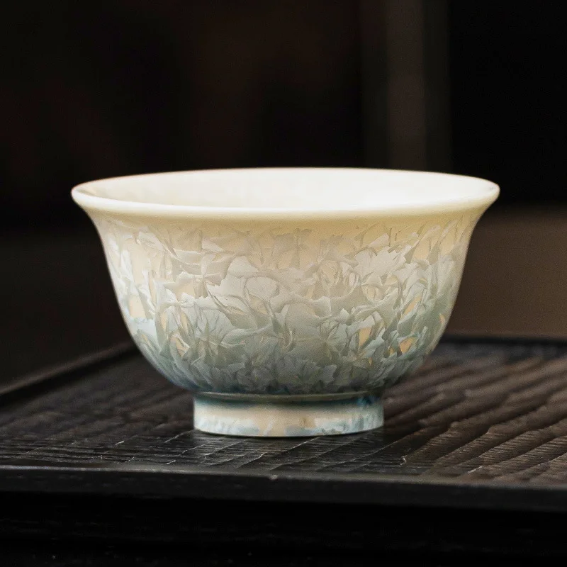 Crystal glaze lake green tea cup, high-grade light luxury tea cup, special cup for drinking tea, gift selection