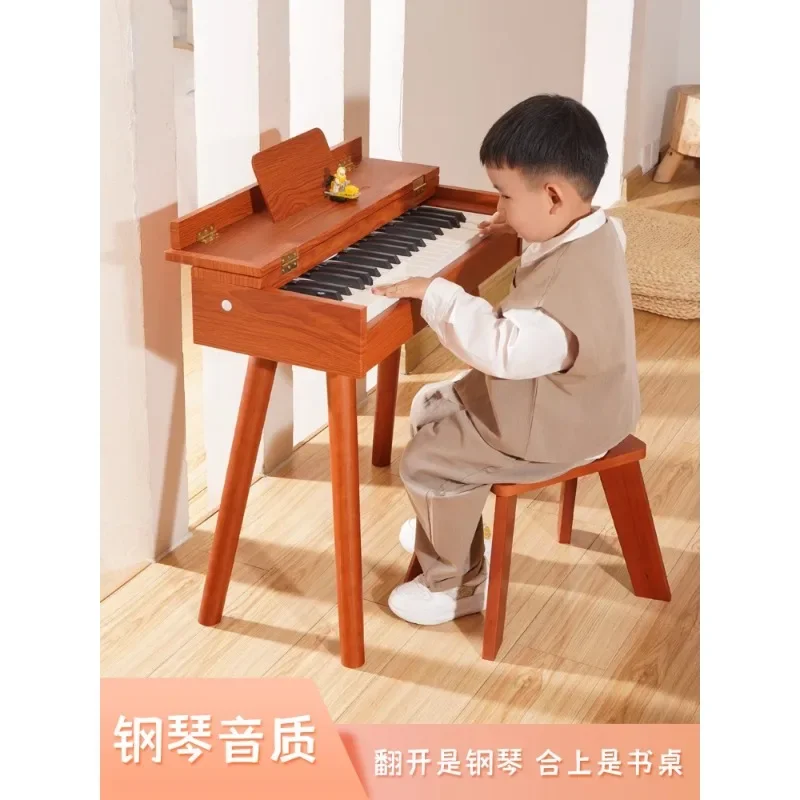 Broad-minded children's grand piano 37 keys boys and girls beginners wooden desk electronic piano baby toys June 1 gift.