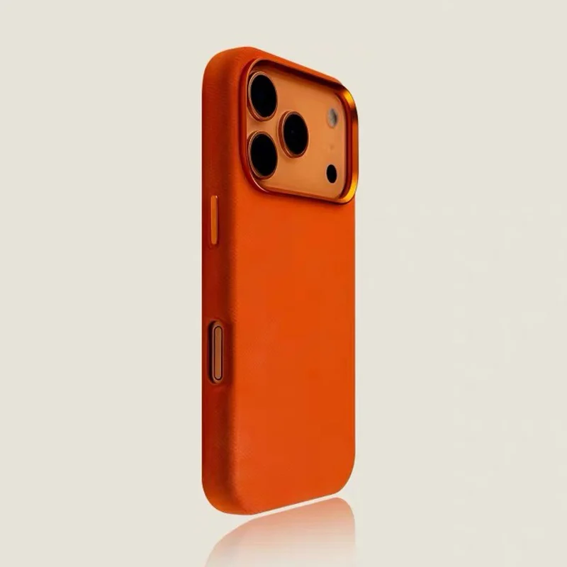 

Premium Flannel Leather Phone Cases For iPhone 17 Pro Max Air Luxury Magnetic Charging Metal Camera Protection Shockproof Cover