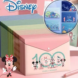 Disney Mickey Mouse Simple Cartoon File Bags Waterproof Transparent Large Capacity File Bags Student Office Stationery Gifts New