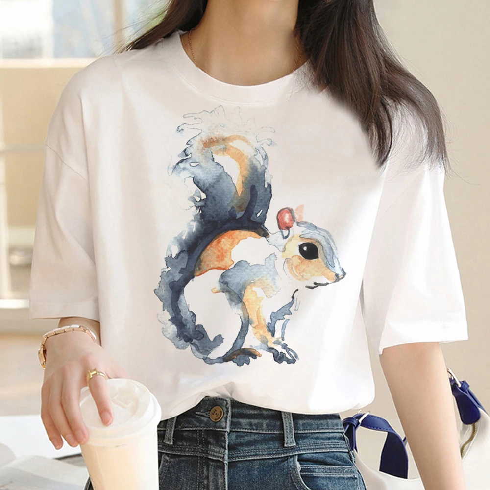 Squirrel Tee women Y2K harajuku t shirt female anime clothing