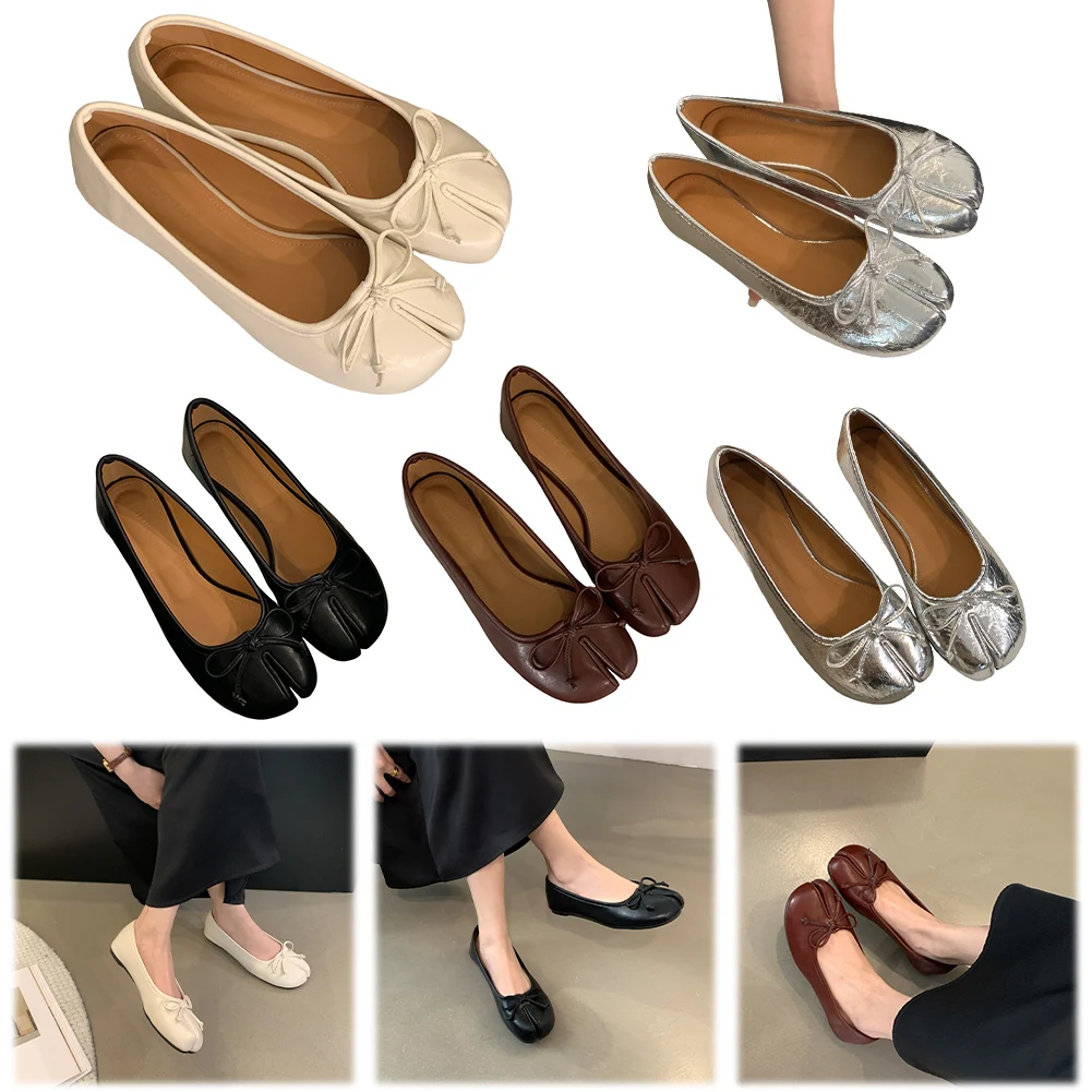 

Women Soft Flats Slip On Loafers Bow Knot Ballet Shoes Microfiber Leather Comfy Flats Ladies Casual Moccasins Horseshoe Shoes