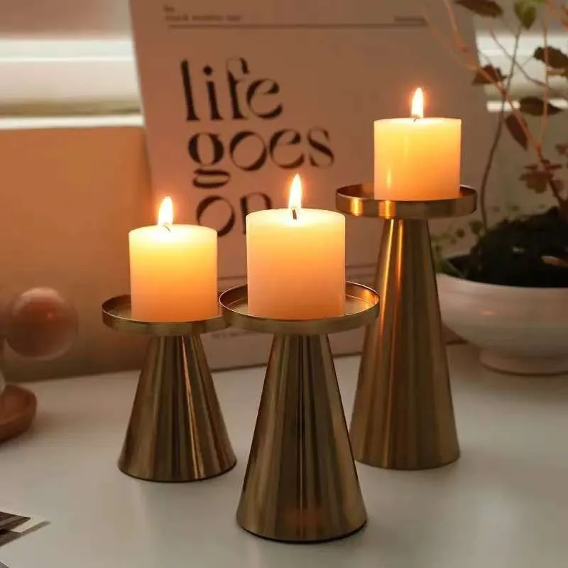Nordic Metall Kerzenhalter 3 stücke Valentinstag Hochzeit Kerzenhalter Desktop Dekoration Weihnachten Raum Dekoration Wiederverwendbar