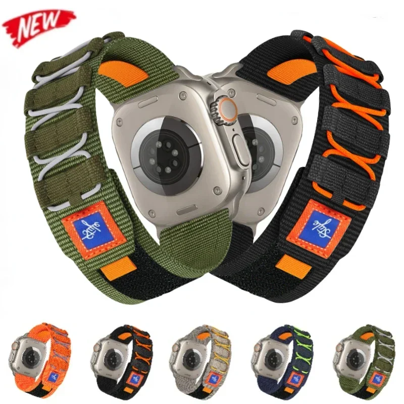 

Нейлоновый ремешок с пятью петлями для Apple Watch Ultra2 49 мм 10 46 мм 42 мм 9 8 7 45 мм 41 мм Браслет-браслет IWatch 6 5 4 SE 44 мм 40 мм 38 мм