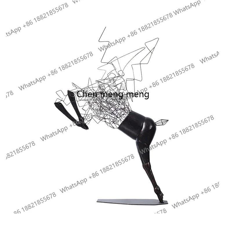 A74Stairwell Entrance Floor to Floor Artwork Abstract Geometry Deer Hotel Decoration