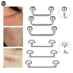 1PC Titanium 4mm Crystal Gem Dermal Surface Barbell Piercings 14G Skin Diver Micro Dermal Anchor Bars Piercings Women Jewelry
