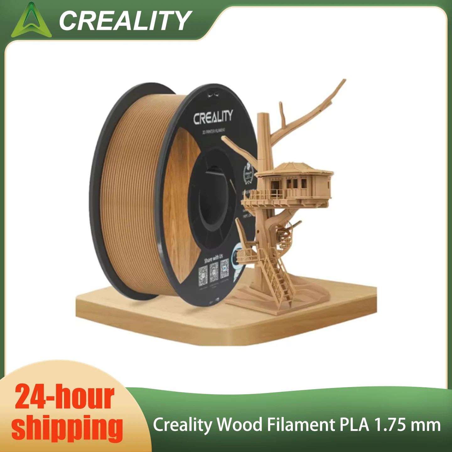 

Creality Wood Filament PLA 1.75 mm Woods 3D Printer Filament Smooth Silk Texture Toughness 1kg/Spool 3D Printing Filament