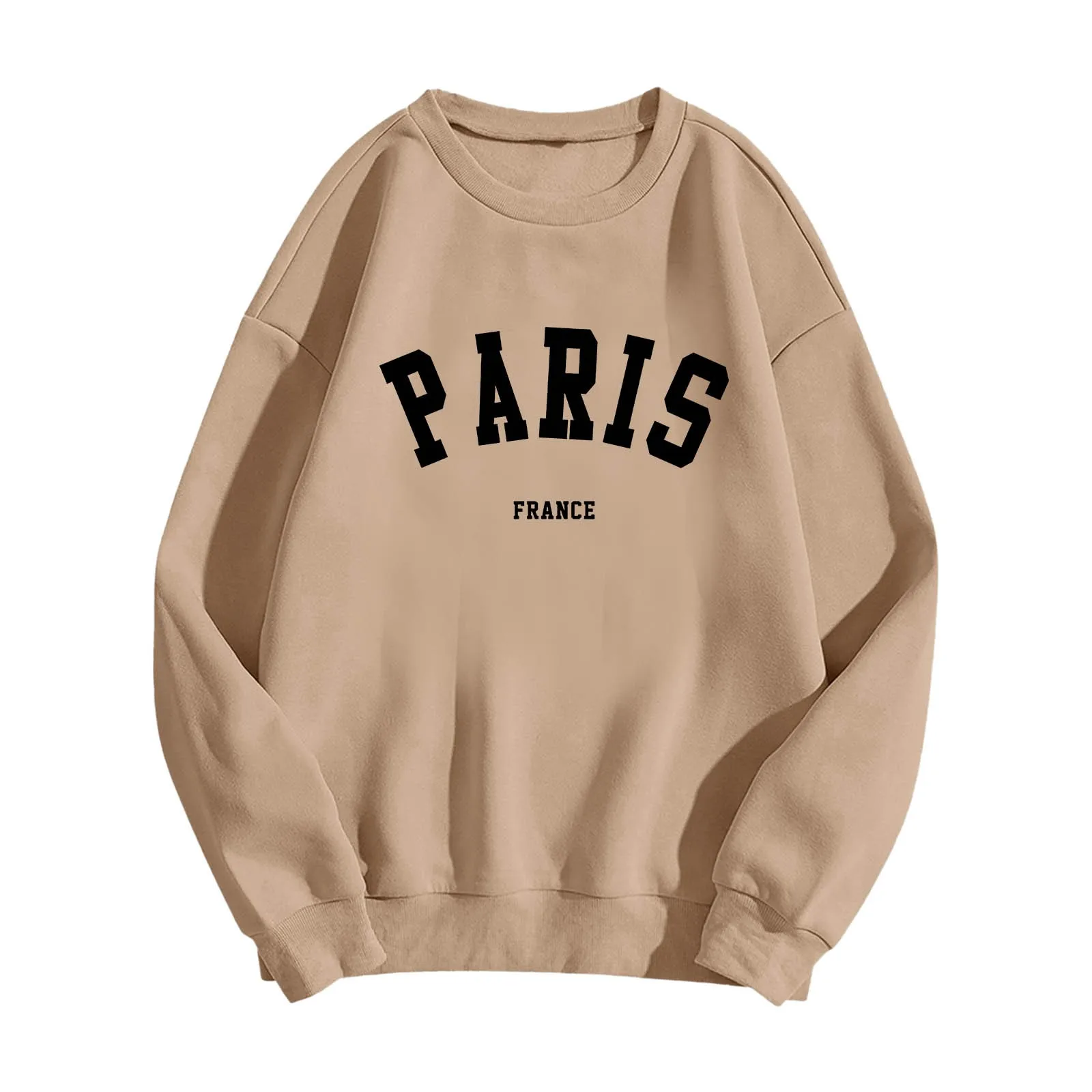 Vintage Letter Print Graphic Women Loose Designer Luxury Casual Paris Sweatshirt For Women Long Sleeve O-Neck Pullover Tops