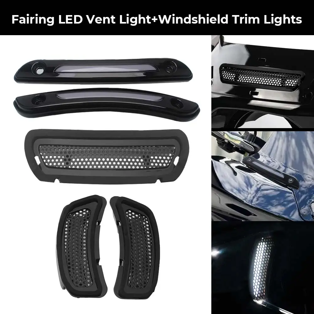 

Motorcycle Accessories 1 Pair Front Windshield Fairing LED DRL/Turn Light Kit For Harley Softail Low Rider ST FXLRST 2022-2026