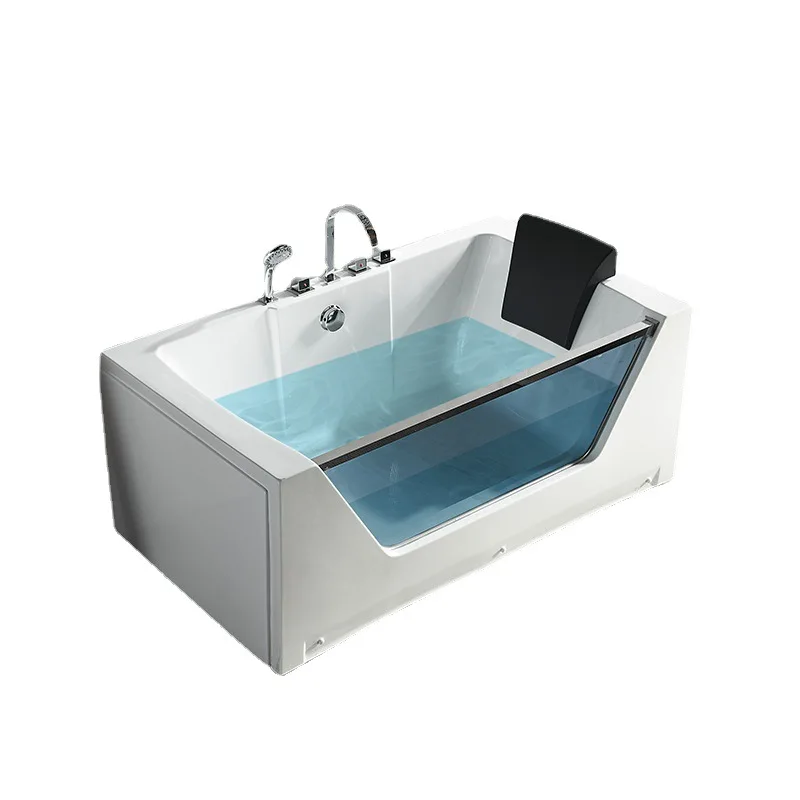 

Rectangular acrylic intelligent constant temperature surf massage see-through window bathtub