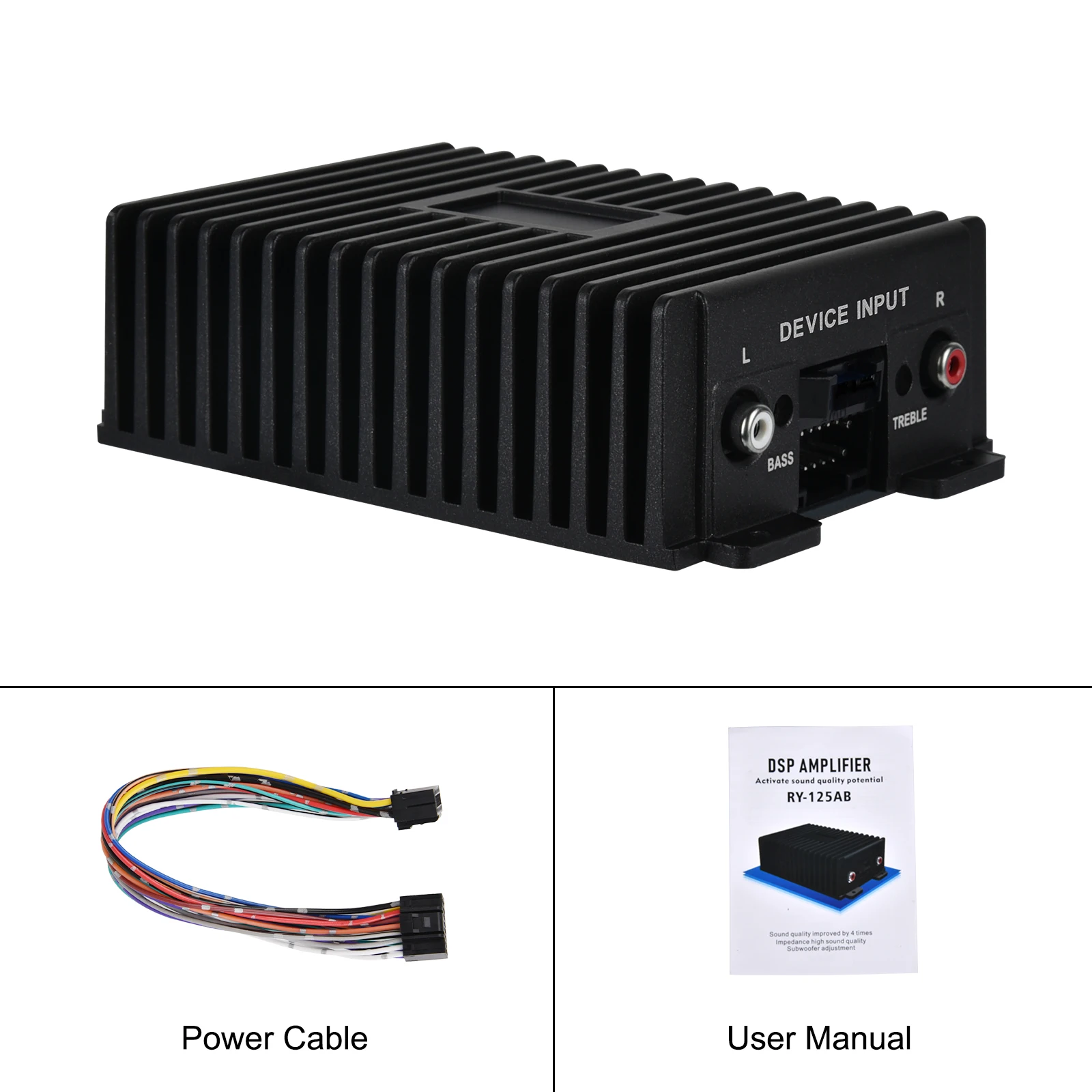 Podofo Power Android DSP Amplifier Box Car Stereo Audio 4x80W For All Android Car Radio Hi-Fi EQ Sound RY-125AB For Car Stereo