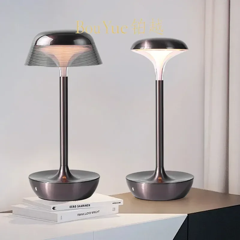 Korean Style Transparent Table Lamp Dimmable Luxury Atmosphere Light for Bar Camping Home Decor Small Nightstand Lighting