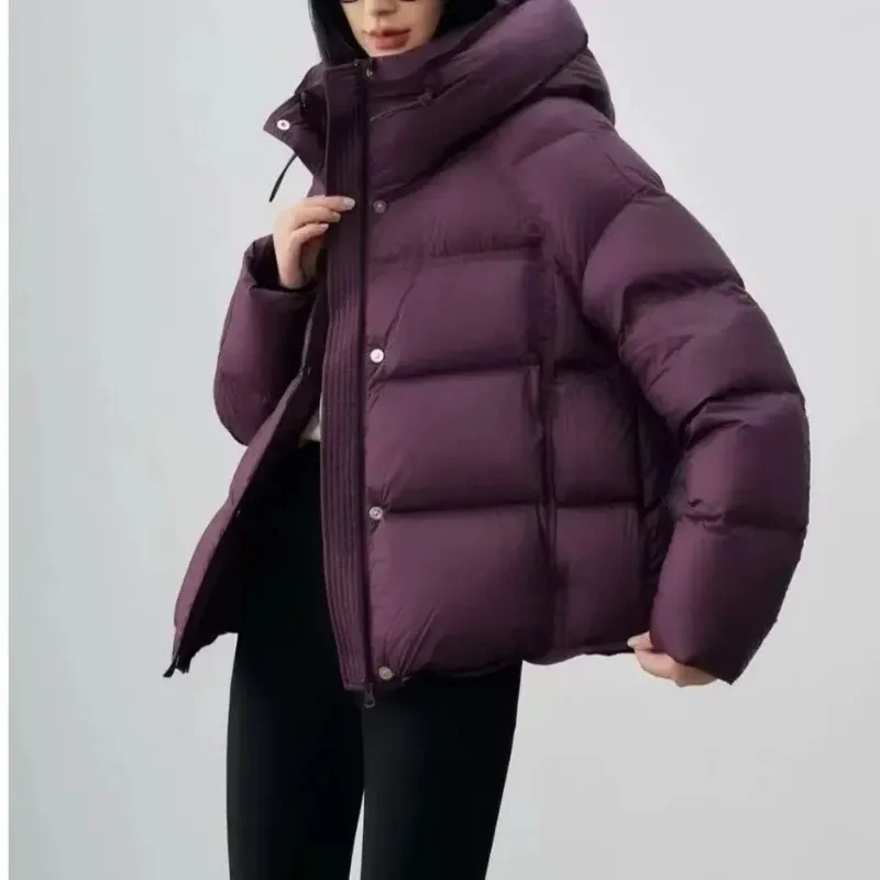 

Новое свободное толстое модное пальто с капюшоном допамином в корейском стиле, женское пальто больших размеров, осень-зима 2026, куртки с хлопковой подкладкой, бестселлер