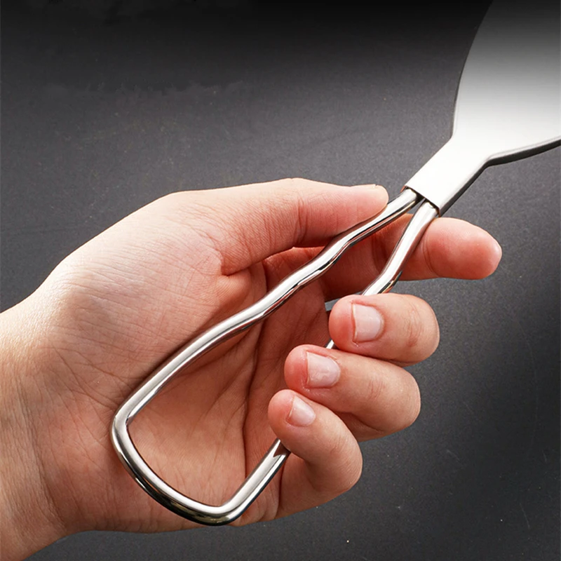 Square Headed Shovel Stainless Steel Steak Cooking Spatula with Anti-scalding Handle Pizza Turner for Pancake Beef BBQ Utensils