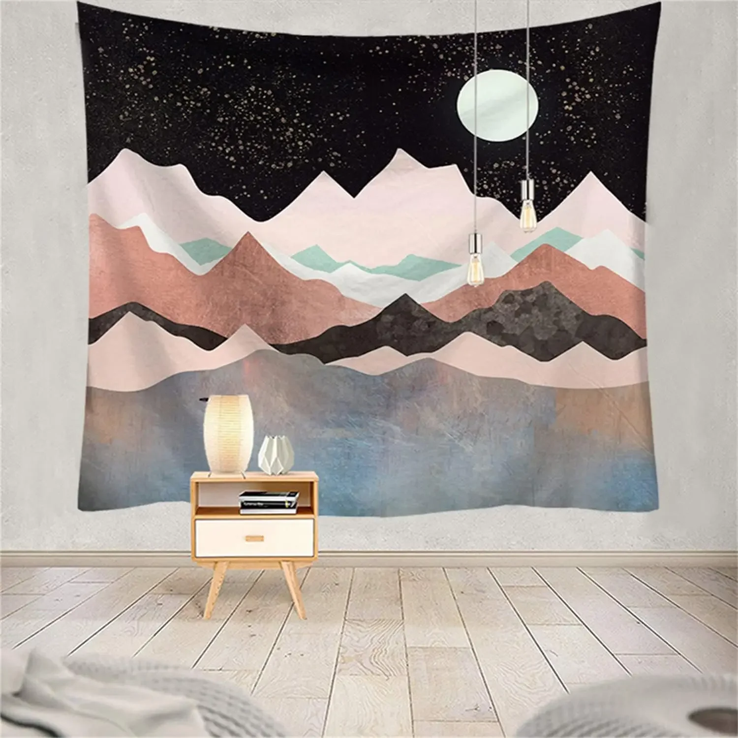 Mountain Tapestry Forest Tree Tapestries Sunset Nature Landscape Wall Hanging Abstract Wall Tapestry for Living Room Dorm Decor