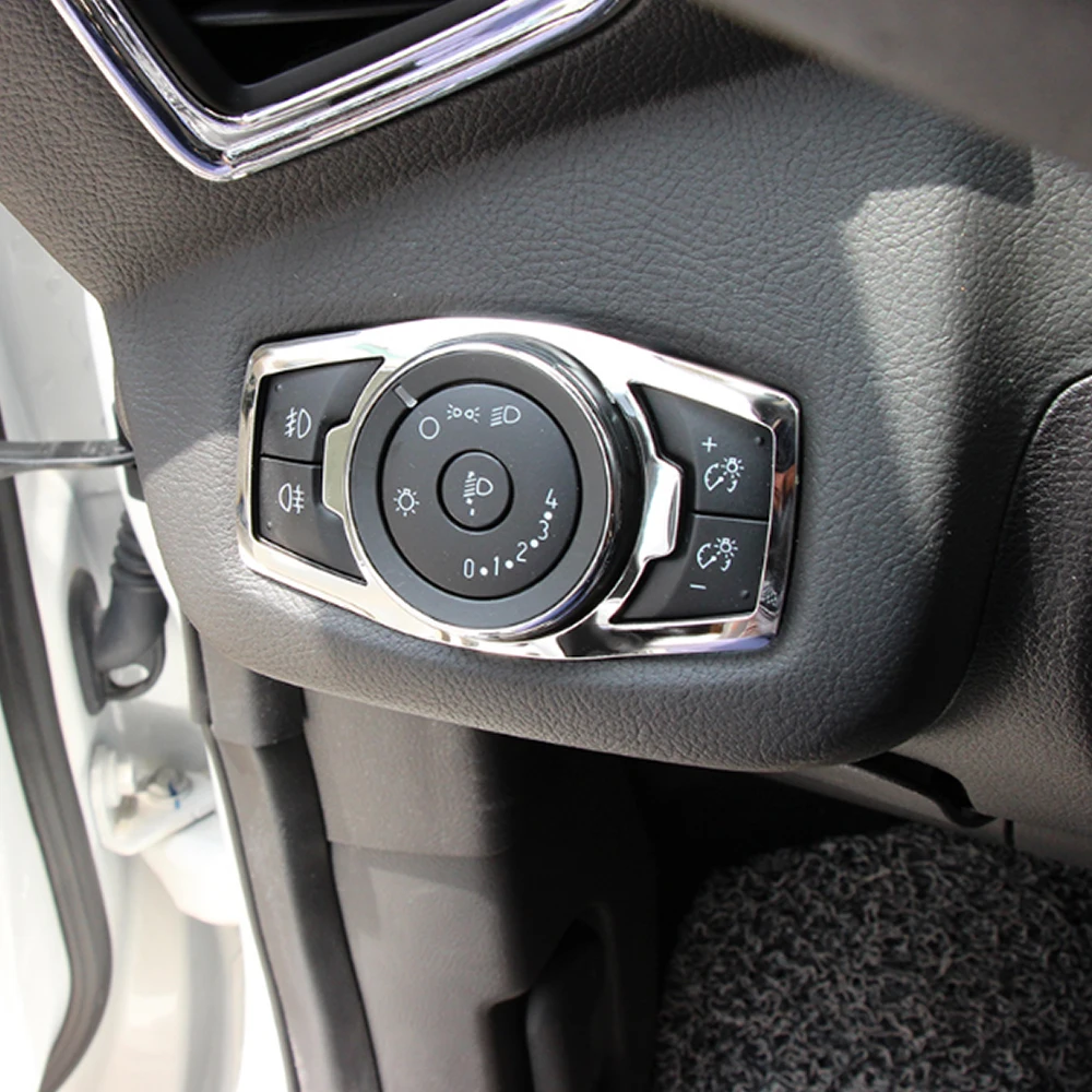 FOR FORD FOCUS KUGA ESCAPE 2012 2013 2014 2015 2016 HEADLIGHT LAMP SWITCH BUTTON PANEL CHROME COVER TRIM ACCESSORIES