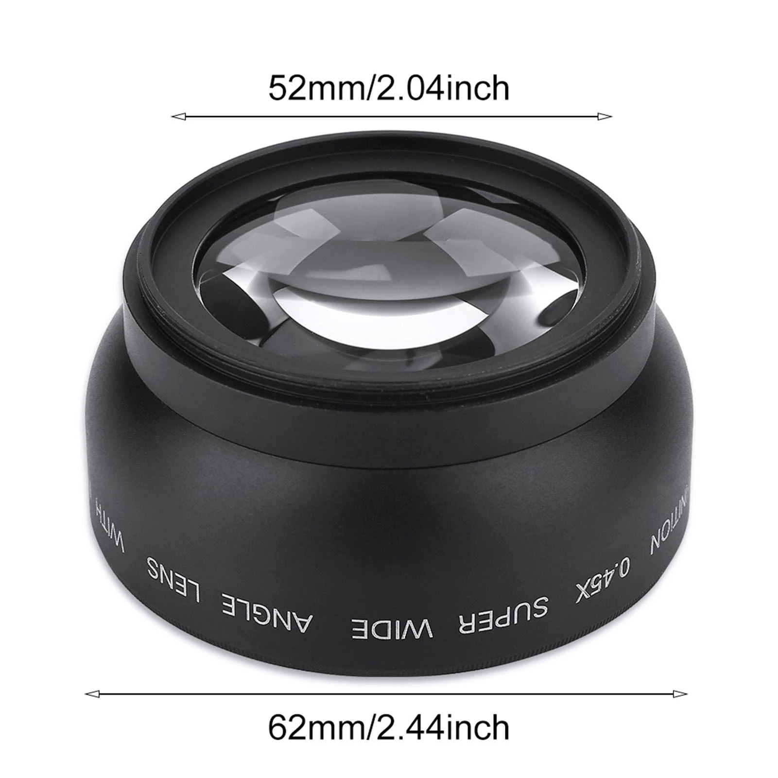 52mm 0.45X Wide Angle Universal Conversion Macro Lens for DSLRS and Digital Cameras Conversion Lens Wide Angle Lens Camera Lens