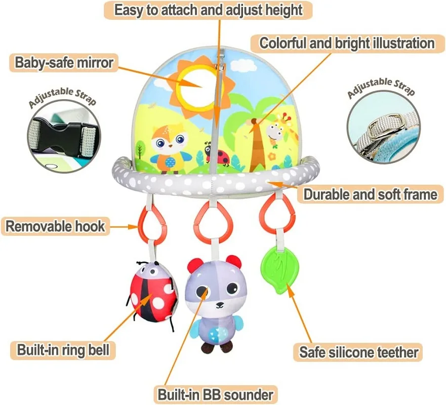 Montessori Giocattoli Per Bambini 6 12 Mesi Appeso Sonaglio Giocattoli Per Bambini Palestra Scaffale Seggiolino Auto Educativo Lenitivo Neonato 1 Anno di Età