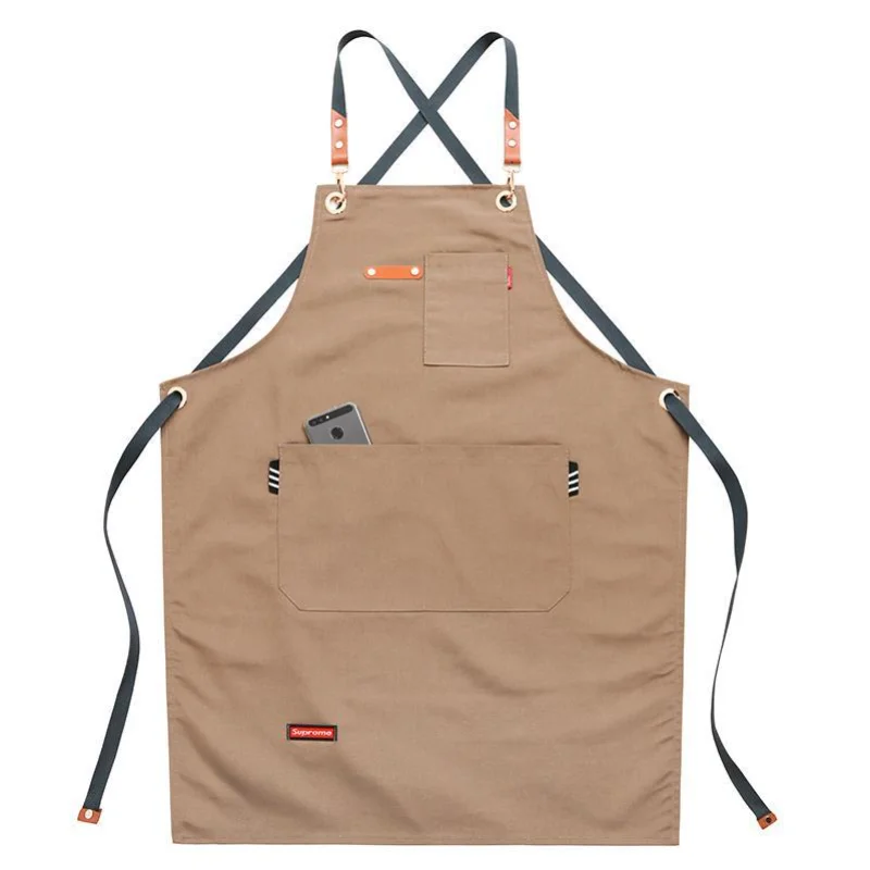 

Denim Canvas Apron Chinese Restaurant Baking Barber Florist Male and Female Work Clothes Coffee Milk Tea Shop Apron