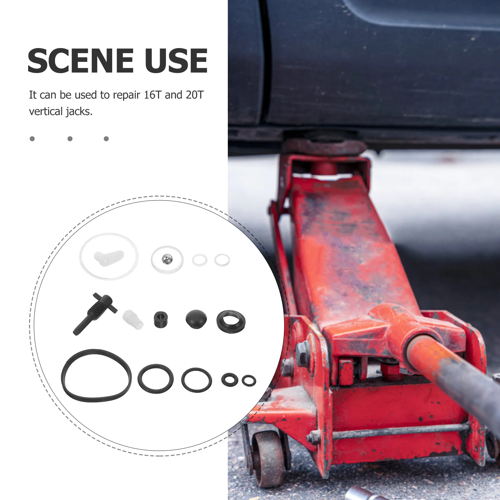 1 ensemble 1 ensemble de matériaux en caoutchouc outils hydrauliques de voiture remplacement remorque alimentation cric réparation cric hydraulique Kit de réparation outils de levier