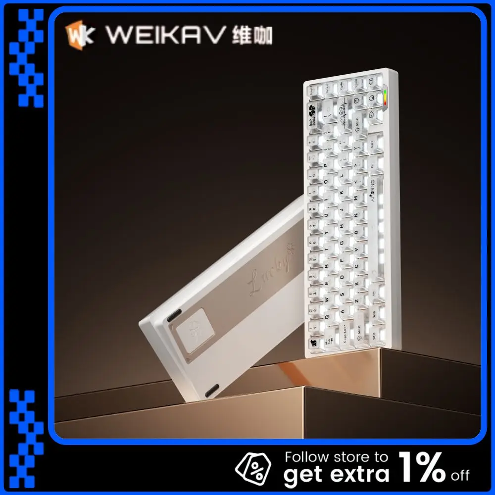 

Weikav Lucky65 V3 Wireless Aluminum Mechanical Keyboard Kit 3 Mode Wired 60% Bluetooth 2.4G RGB Hotswap PC Gaming Keyboard Gift