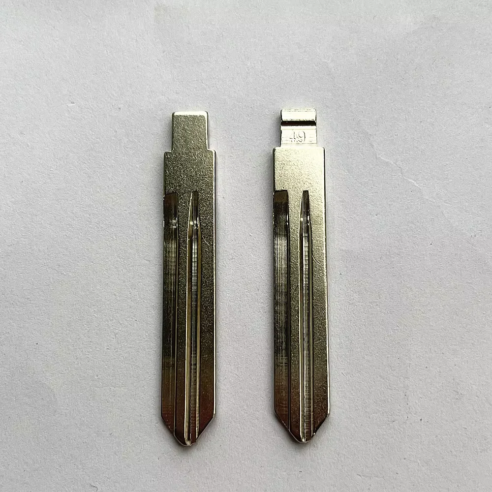 10Pcs/Lot #49 NSN14 Right Metal Uncut Flip Key Blank Replacement Key Blade Compatible With KD VVDI Key Cutting Machine For Nissa
