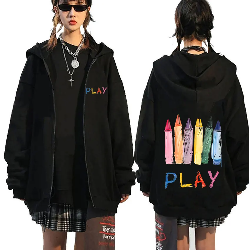 

Ed Sheeran Play Graphic Zipper Hoodie Men Women Hip Hop Fashion Pop Music Streetwear Men's Gothic Oversized Zip Up Jacket Coat