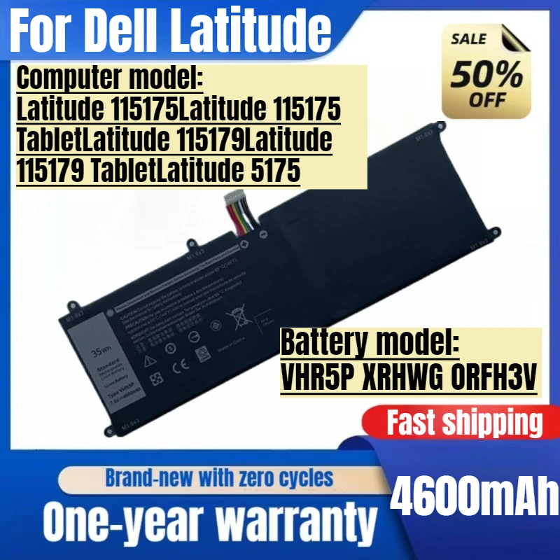 

For Dell Latitude 11 5175 5179 VHR5P 0RFH3V RFH3V Laptop Battery High Capacity Battery High Quality Replacement Batteries