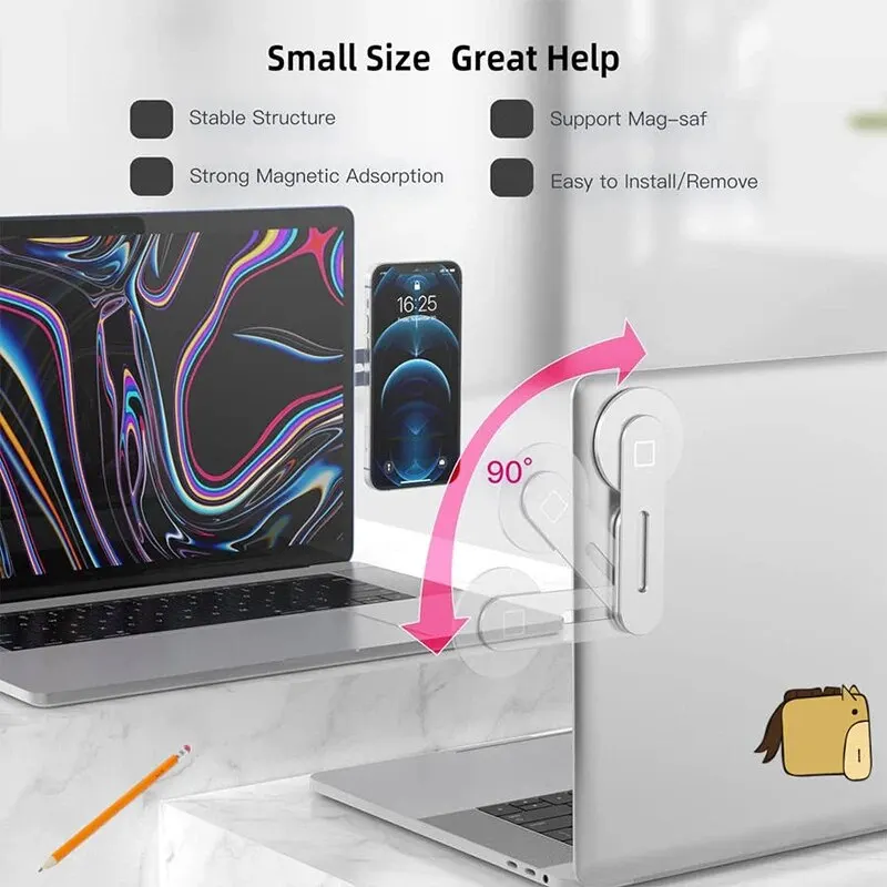 ขาตั้งโทรศัพท์ในรถยนต์ขาตั้งจอเดียวกันแม่เหล็ก Ultrathin จอแสดงผลด้านข้างแบบพับได้ Rollover กล้องอลูมิเนียมอัลลอยด์แบบแบนด้านหลัง