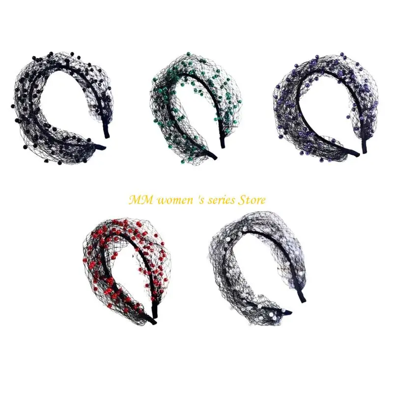 

Q39C Pears Beads Bridal Birdcage Veil Accesorios Wedding Birdcage Veil Party