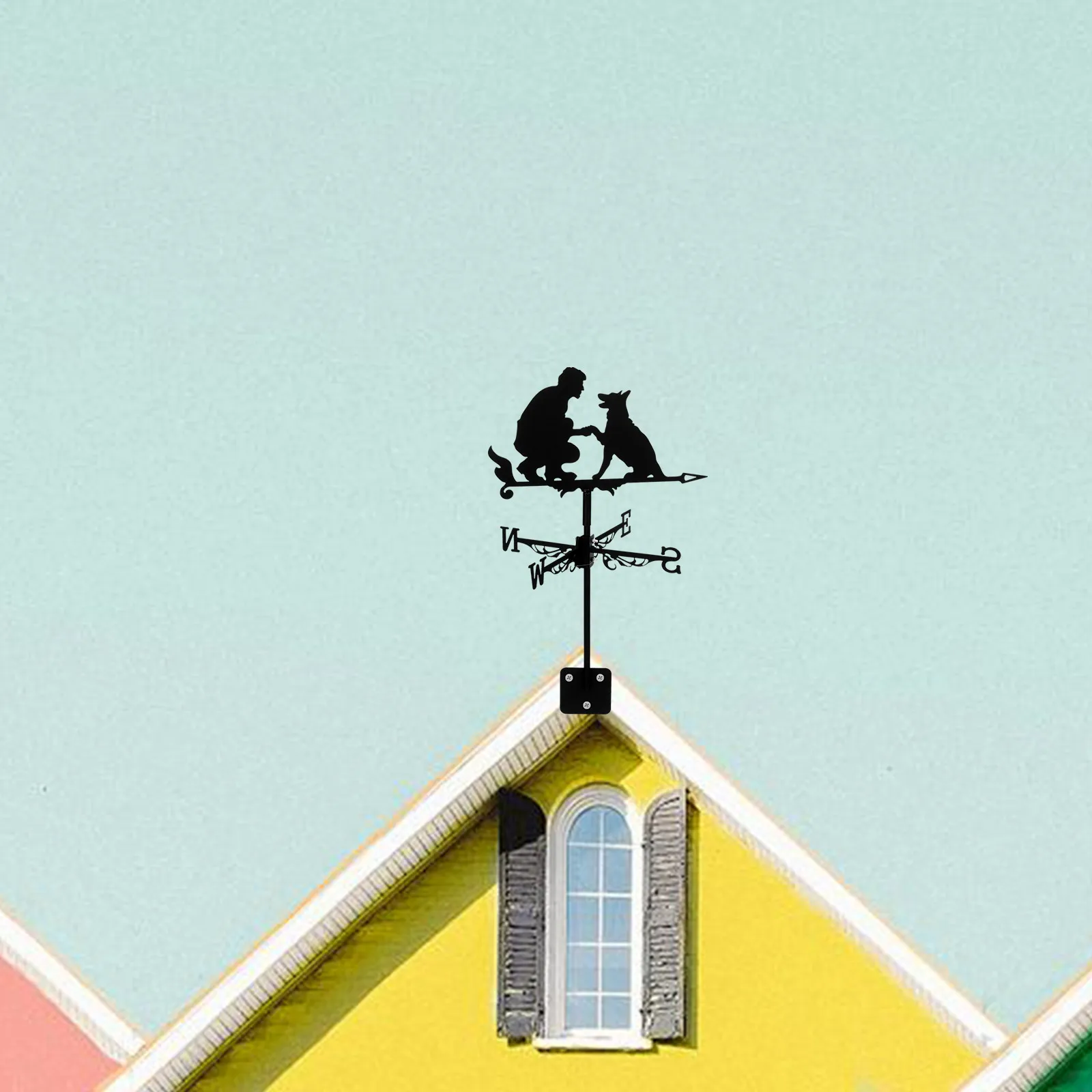 

Roof Weathervane Metal Wind Direction Indicator For Garden Lawn Yard Decor Outdoor Weather Vane Iron Stake Patio Shed Courtyard