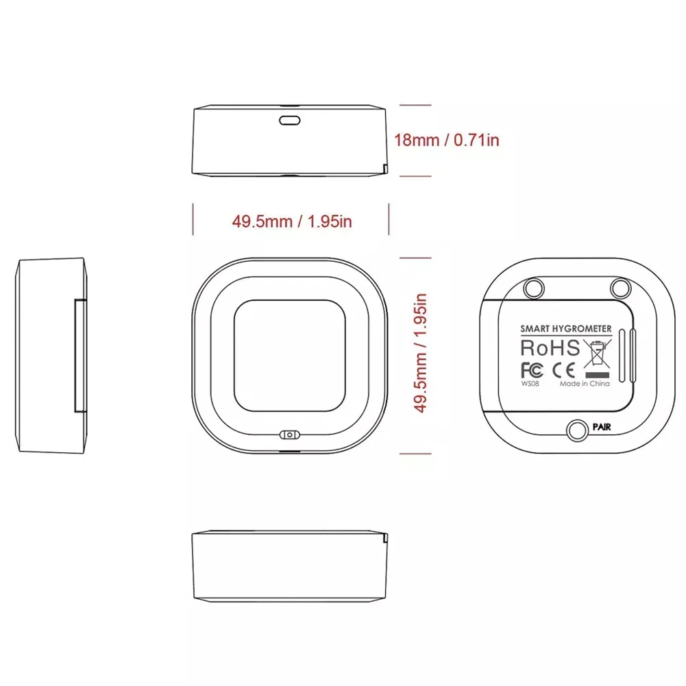 Alarmmeldungen, Gewächshausüberwachung, Gewächshausthermometer, Datenexport-Thermometer, genaue Messungen, kompaktes Design
