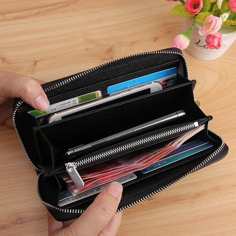 2026 Manufacturer Wholesale Cross-border Women's Wallet Water Ripple Long Zipper Coin Purse Japanese Amazon Men's Clutch Bags