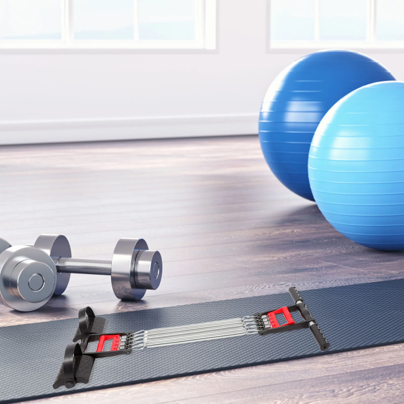 

Multi-Functional Spring Steel Chest Expander Hand Grip Portable Fitness Exerciser for Full Body Muscle Training Resistance Band