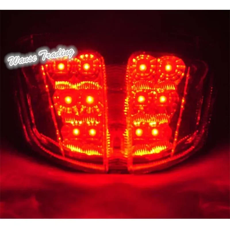 waase For Suzuki GSXR600 GSXR750 GSX-R 600 750 2006 2007 Chrome Rear Tail Light Brake Turn Signals Integrated LED Light