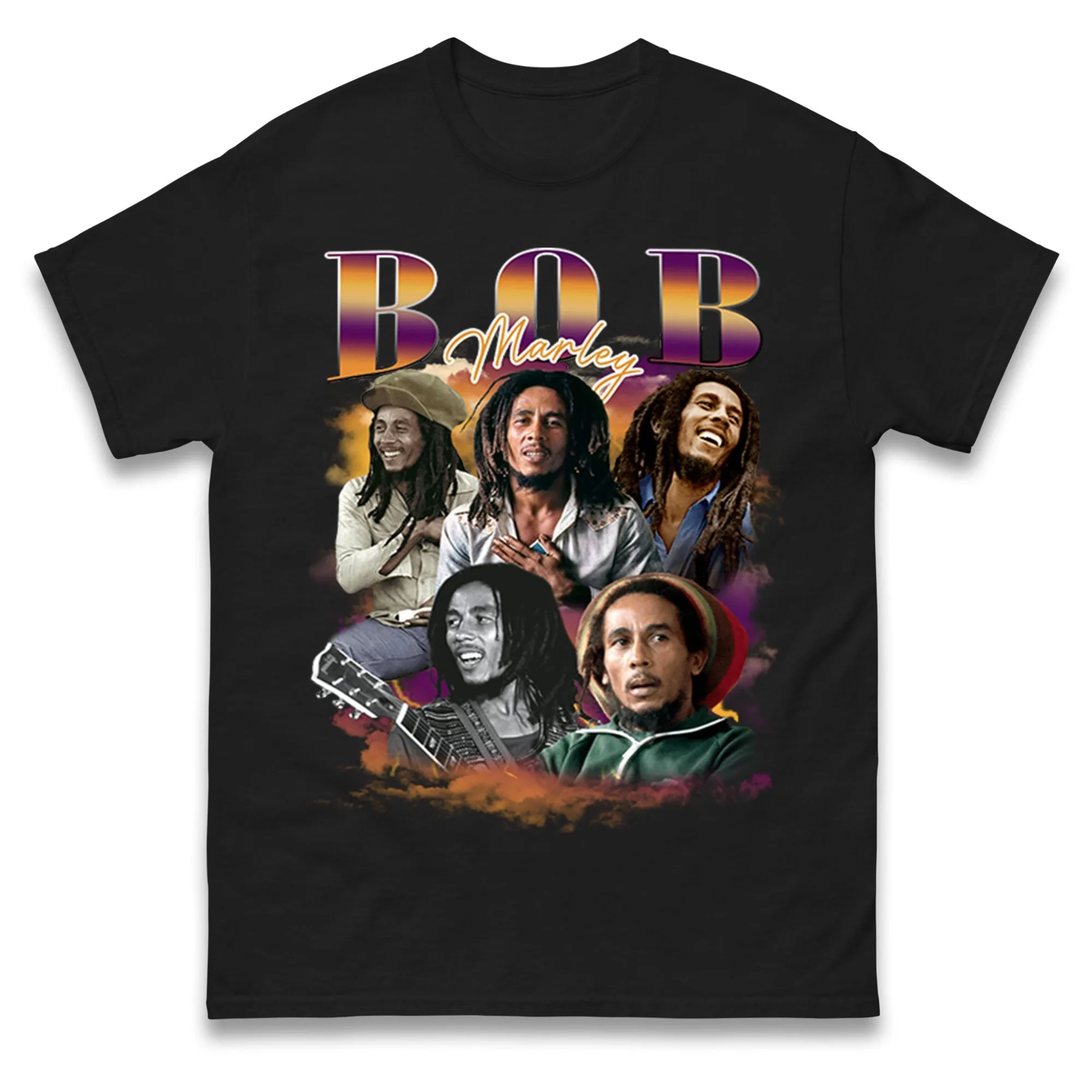 Camiseta Gráfica Vintage Bob Marley para Homens e Mulheres, Lenda do Reggae, Casual, Oversized, Manga Curta, Tops de Algodão Streetwear
