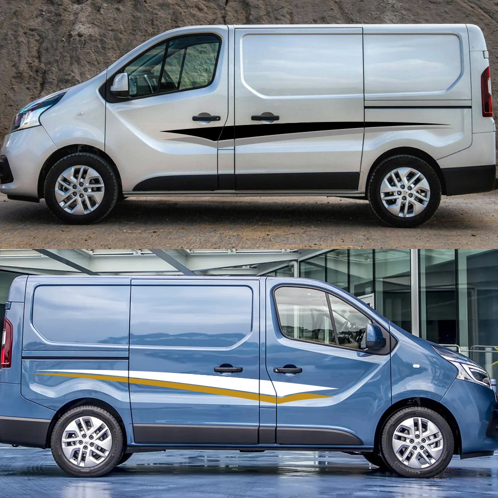 

For RENAULT TRAFIC Car Sticker Van Door Side Decals Kit Wrapping Vinyl Film PVC Decals Car Accessories Exterior Decoration