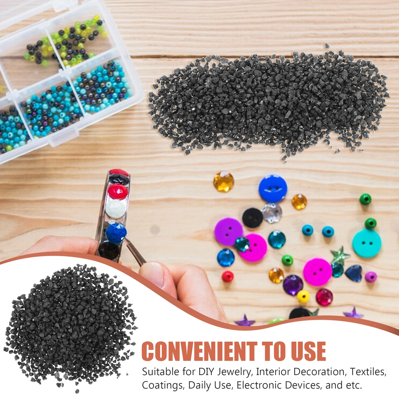

50G 2Mm Black Tourmaline Particles Natural Stones For Diy Jewelry Decoration Healing Chakra Balance Metaphysical Crystals Rocks